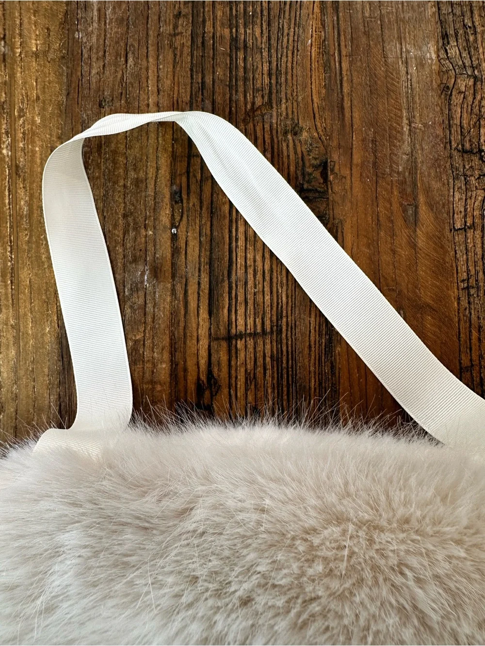 Restoration Hardware Plush Faux Fur Ring Scarf - Cream